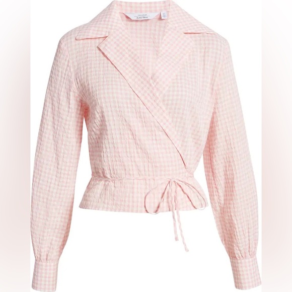 & Other Stories Tops - & other stories seersucker pink and white blouse